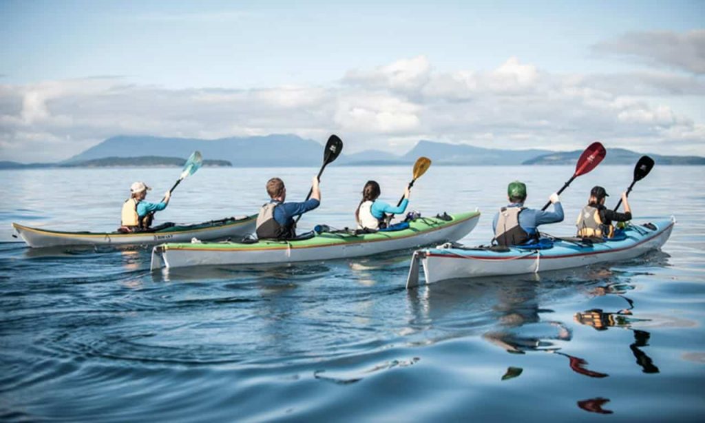 kayakers in San Juan Islands