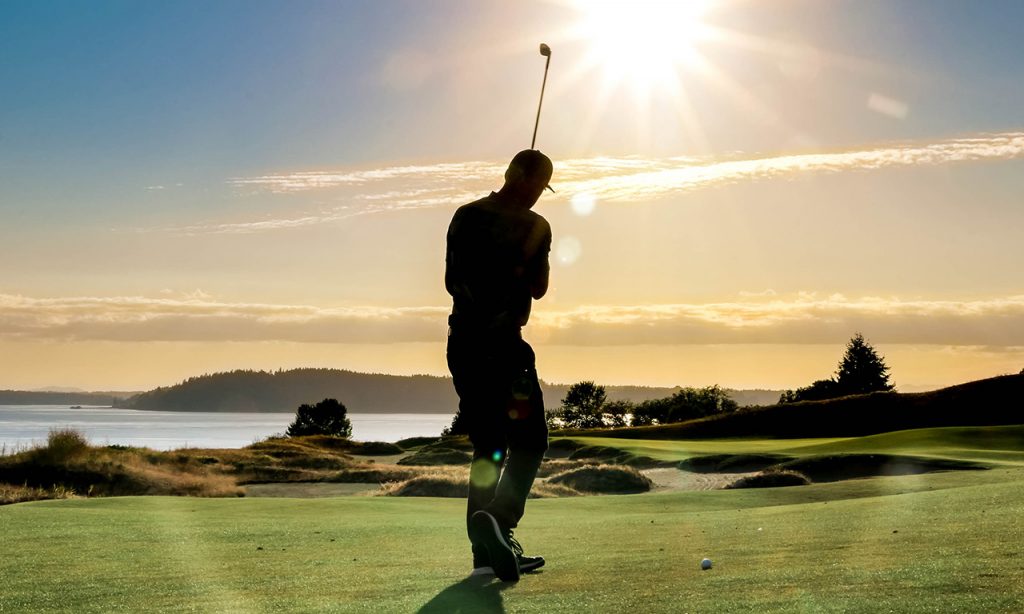 golfer on San Juan Island